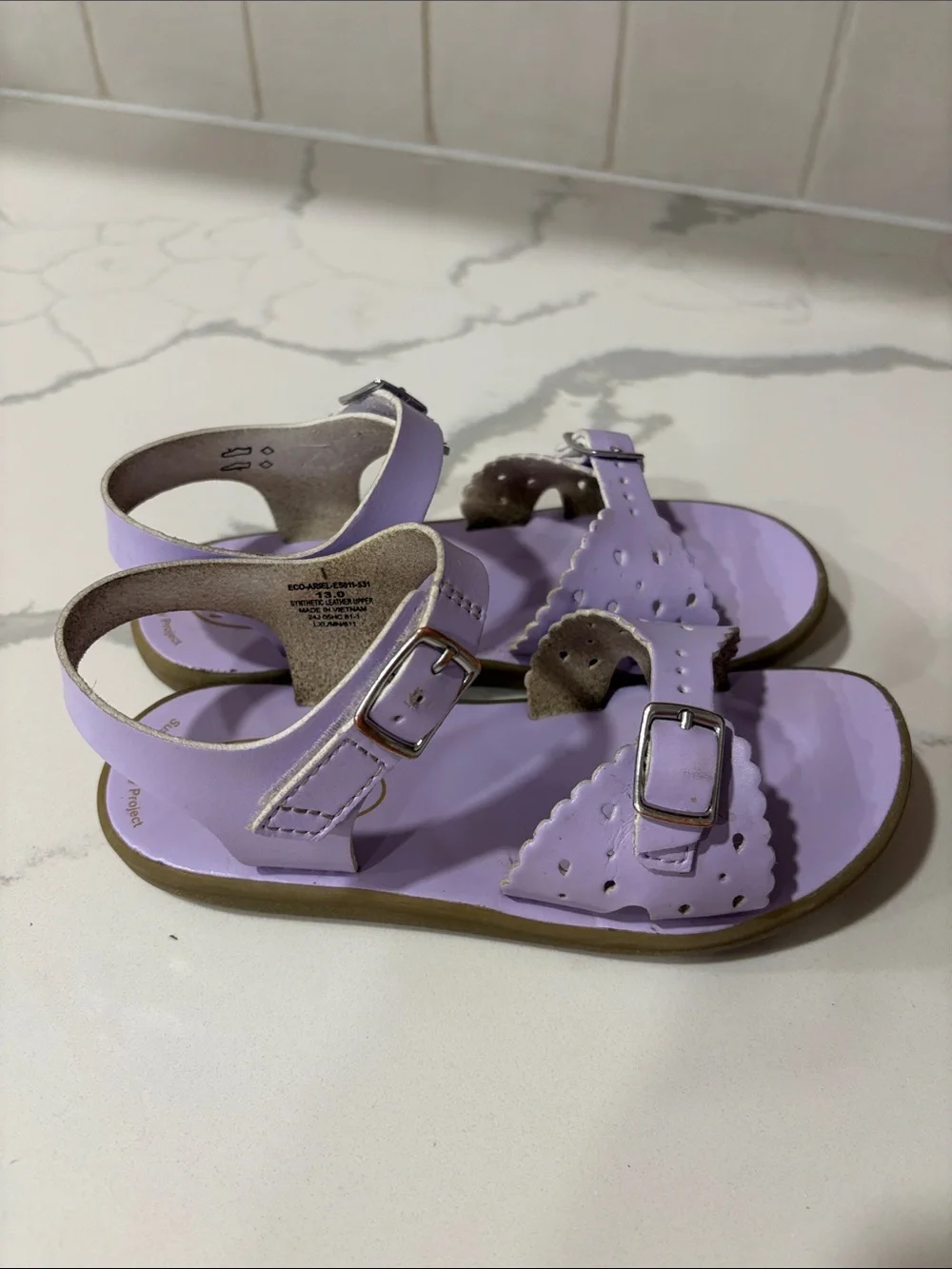 Footmates Eco-Ariel Sandals in Lavender, Size 13 Little Kid